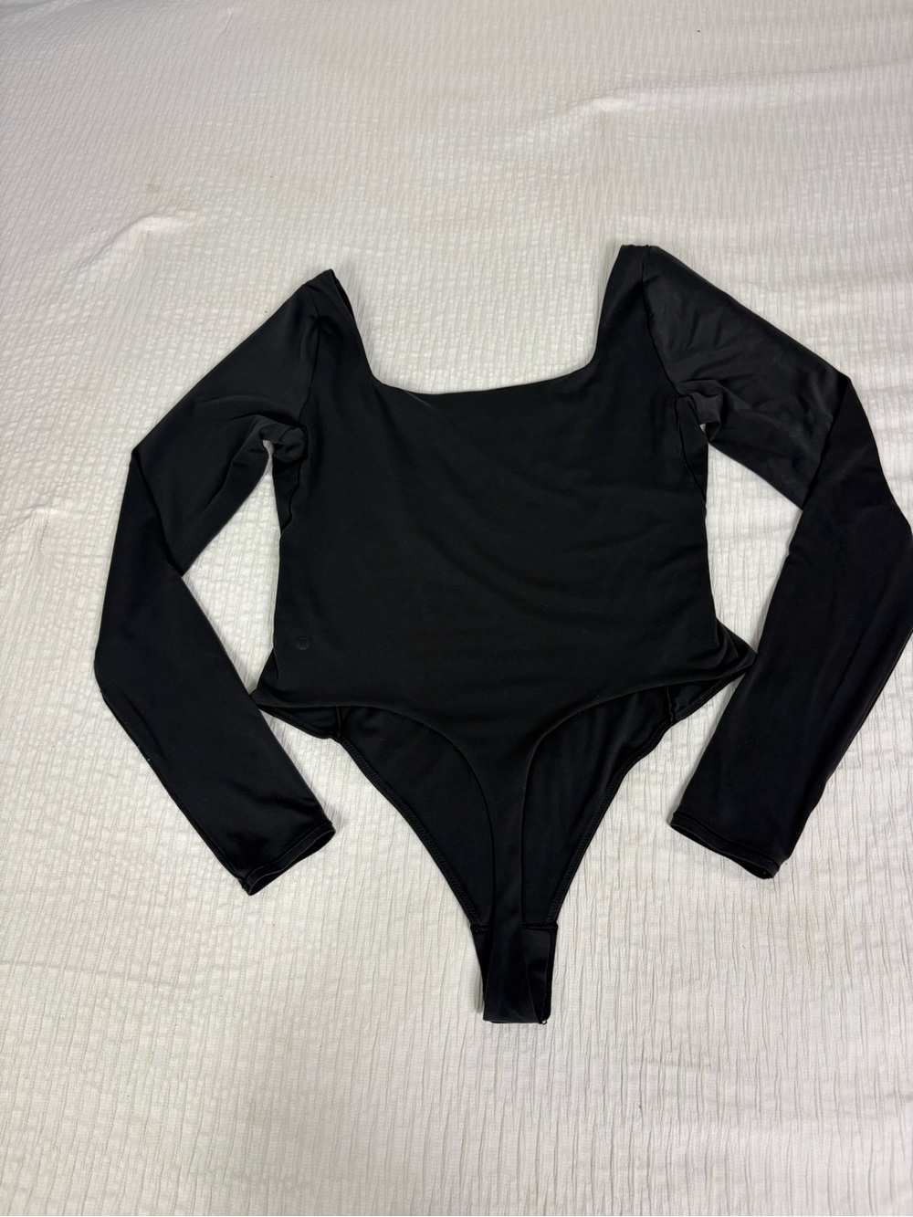 lululemon athletica Black Long-Sleeve Scoop Bodysuit